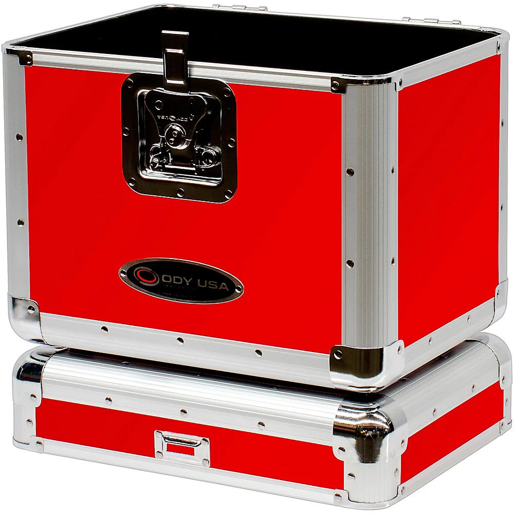Odyssey KLP2RED Stackable 12" LP Vinyl Record Case, Red