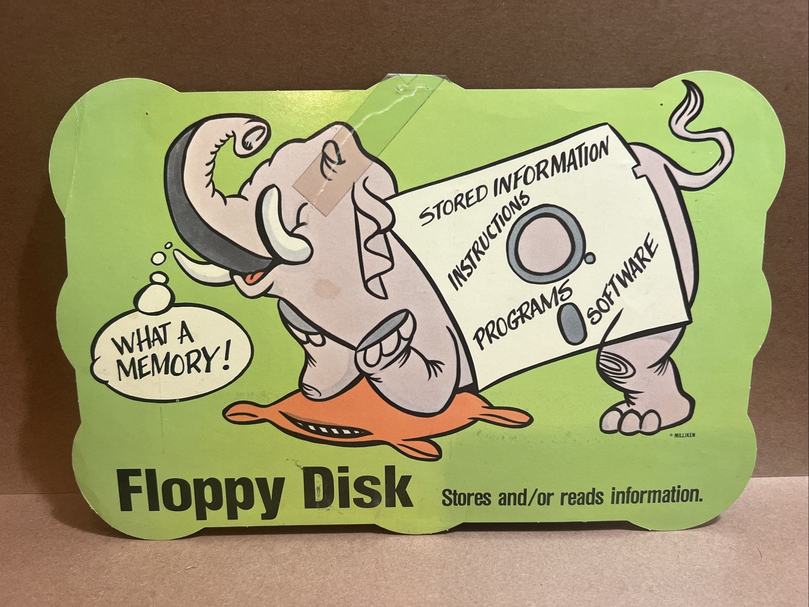 Vintage Computer Classroom Sign Milliken Programming Terms Floppy Disk  90s