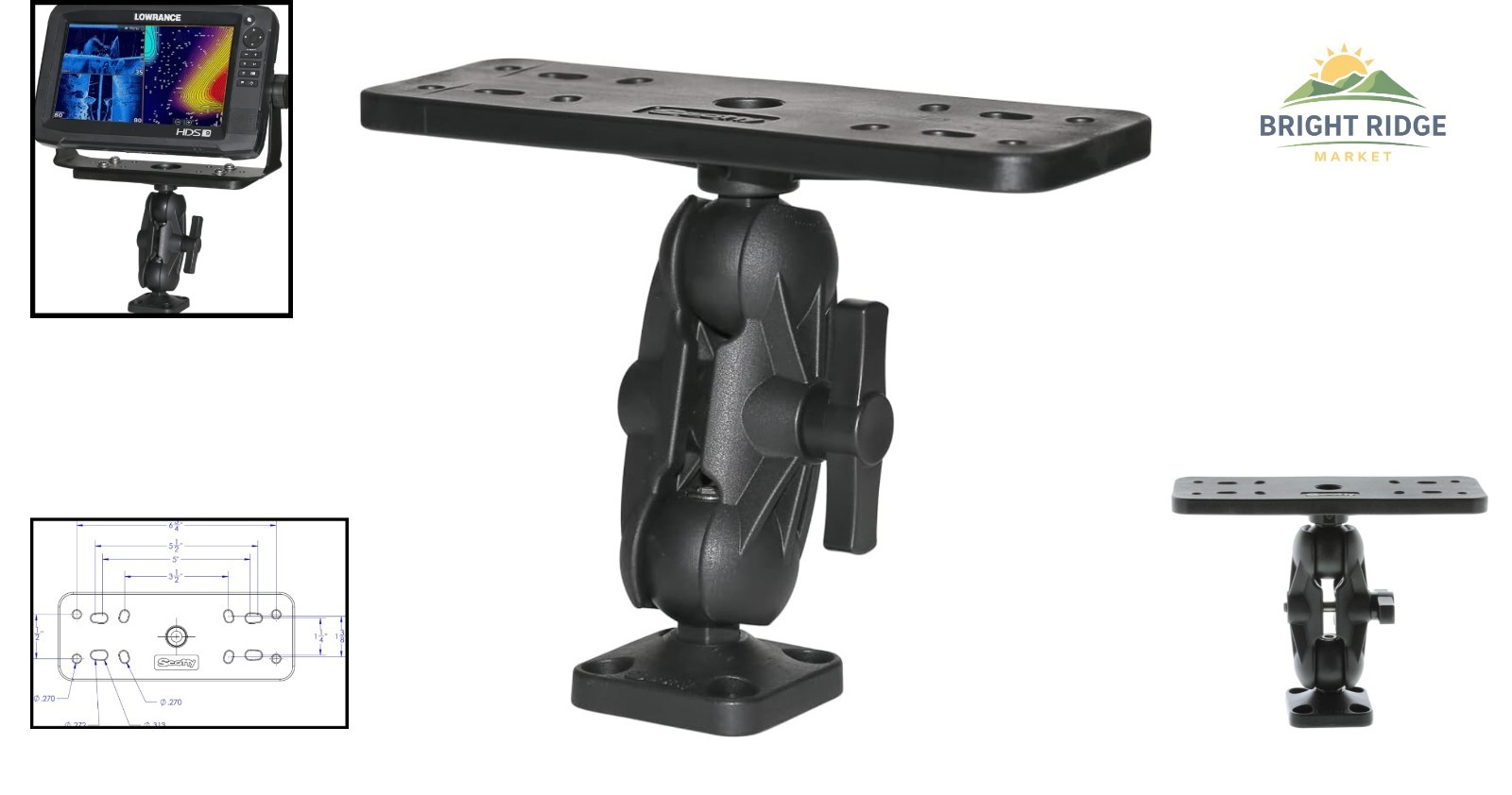 Mounting Plate for Fish Finders - Secure and Versatile Vehicle Compatibility