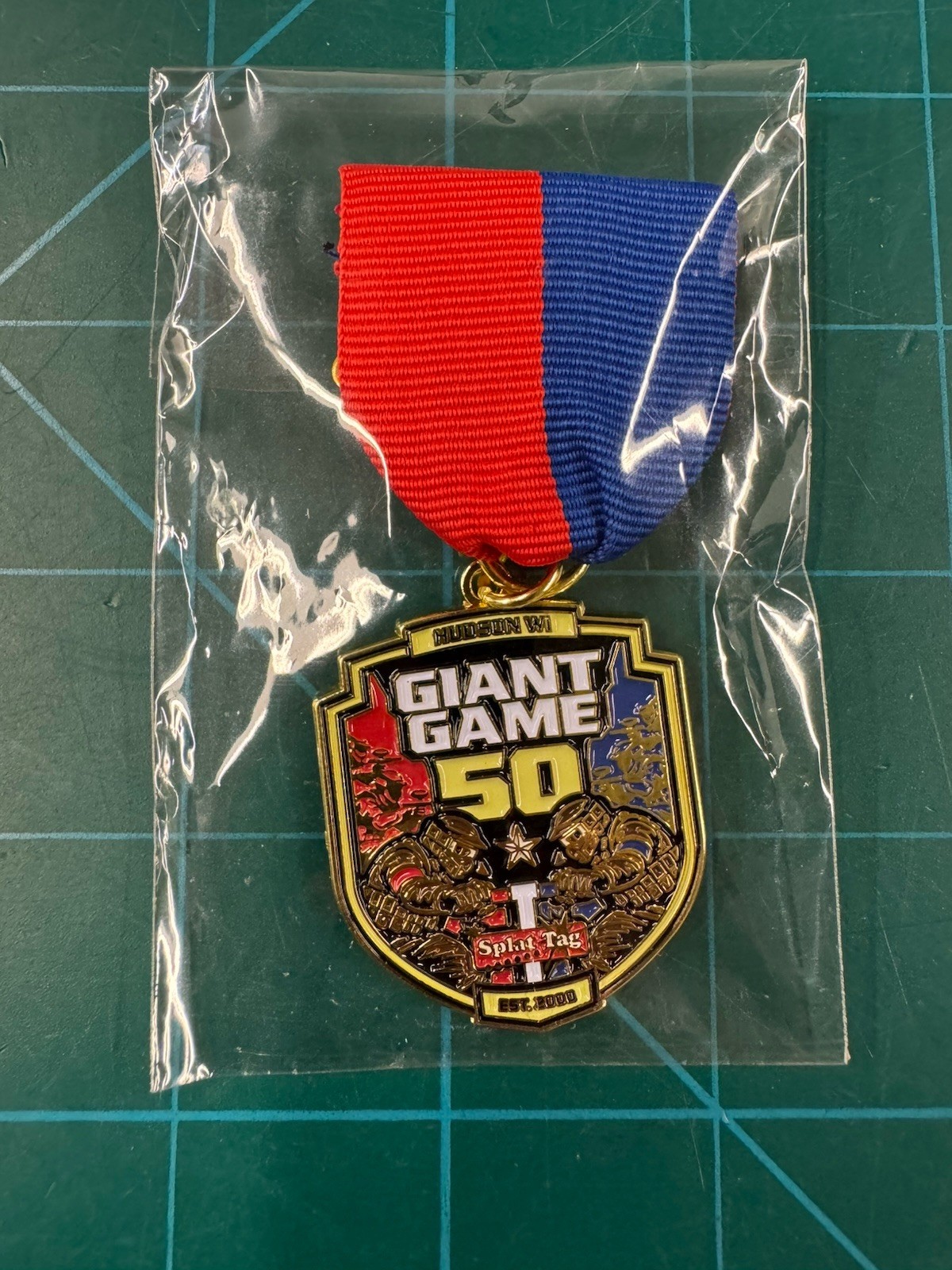 Splat Tag GIANT BIG GAME #50 metal pin. Rare. Brand New.