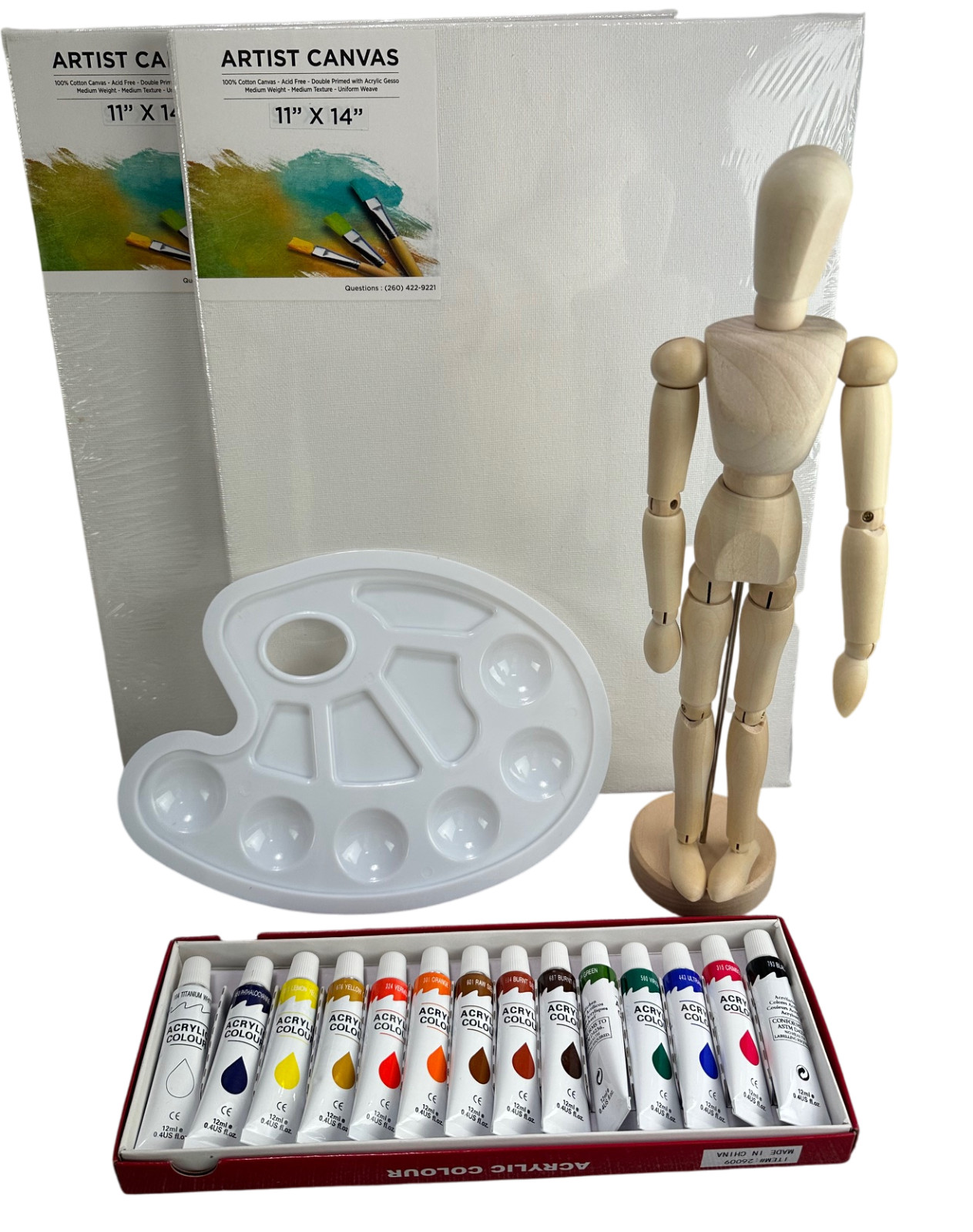 Artist Painting Supplies Starter Kit Painting Set Acrylic Brushes Canvas Easel