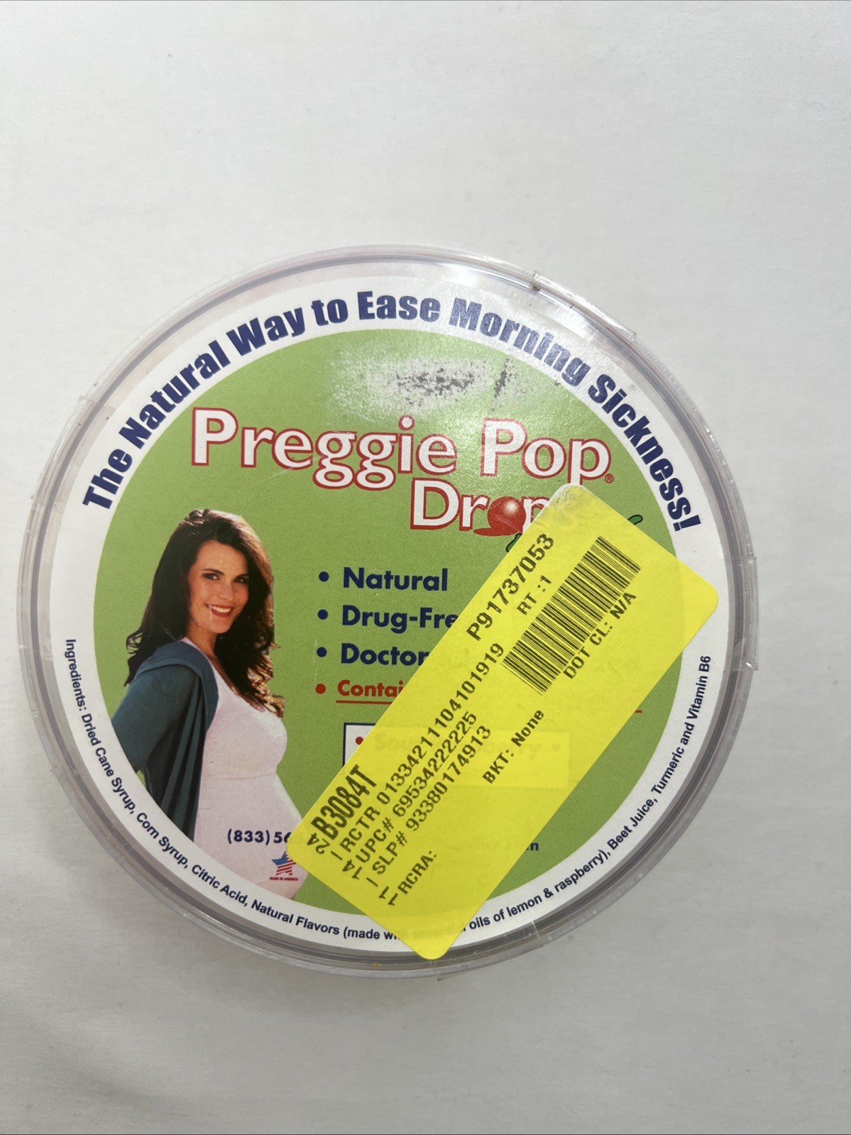 Preggie Pop Drops Plus Morning Sickness 21 Pieces Assorted Sour Flavors - 577504