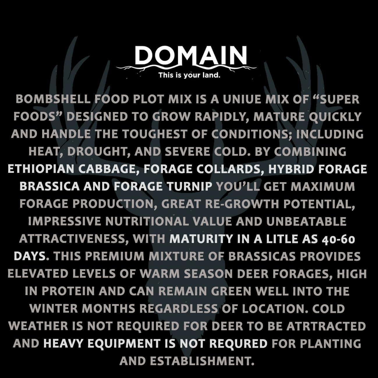 Outdoor Bombshell Food Plot Seed for Deer, 1/2 Acre, Designed to Handle the Toug