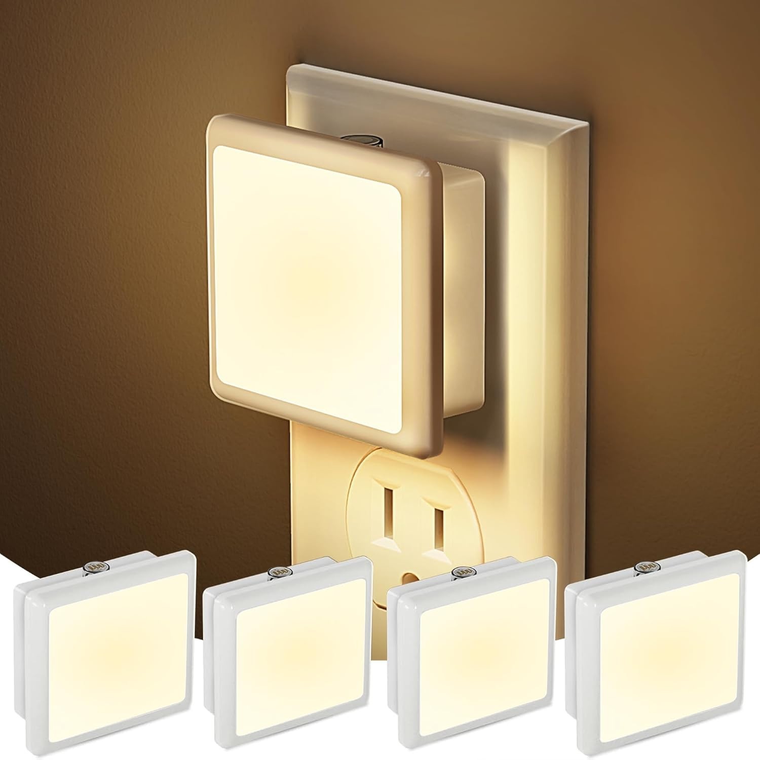 4-Pack Dusk-to-Dawn Wall Plug Night Lights with Auto Sensor