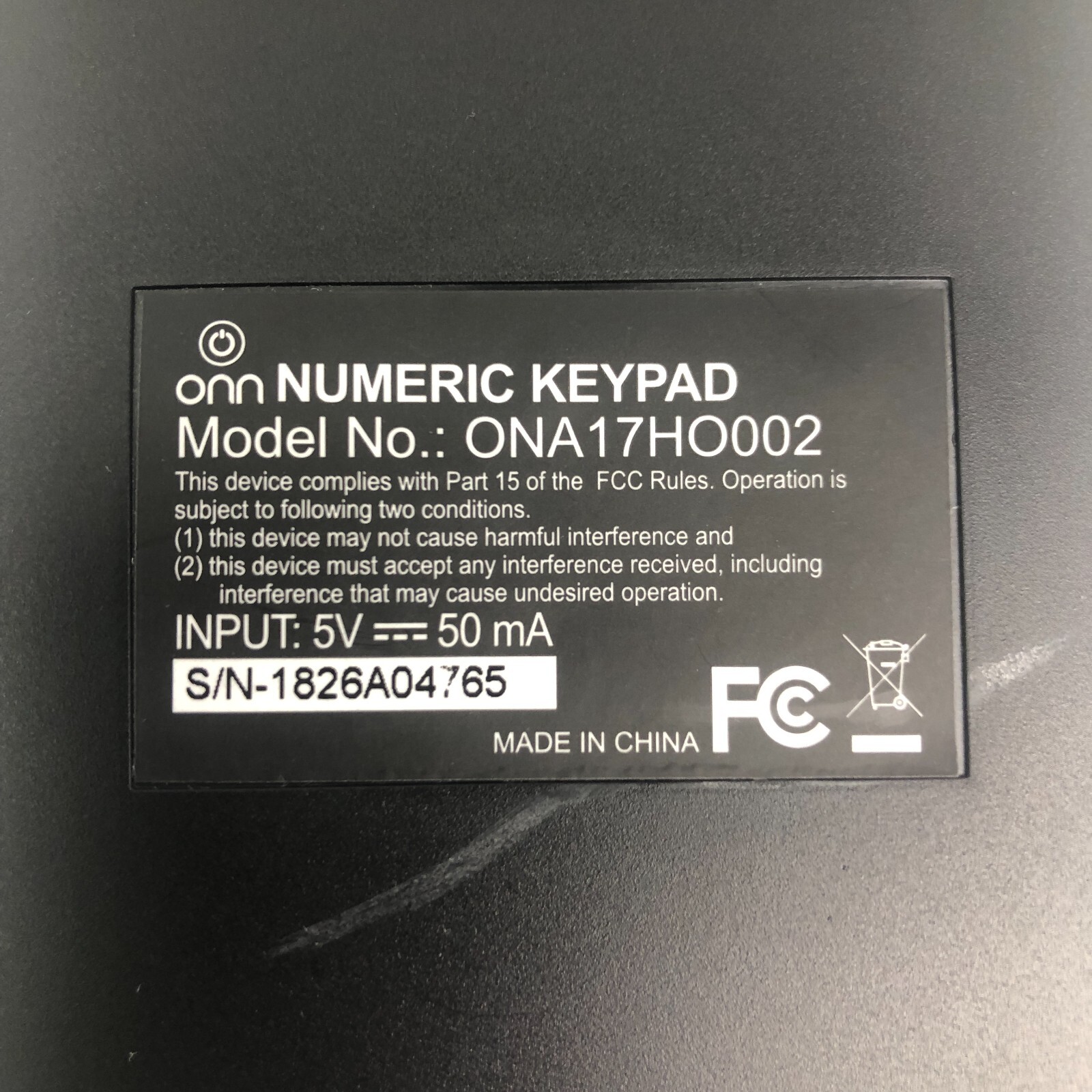ONN Numeric Keypad USB 19 Keys