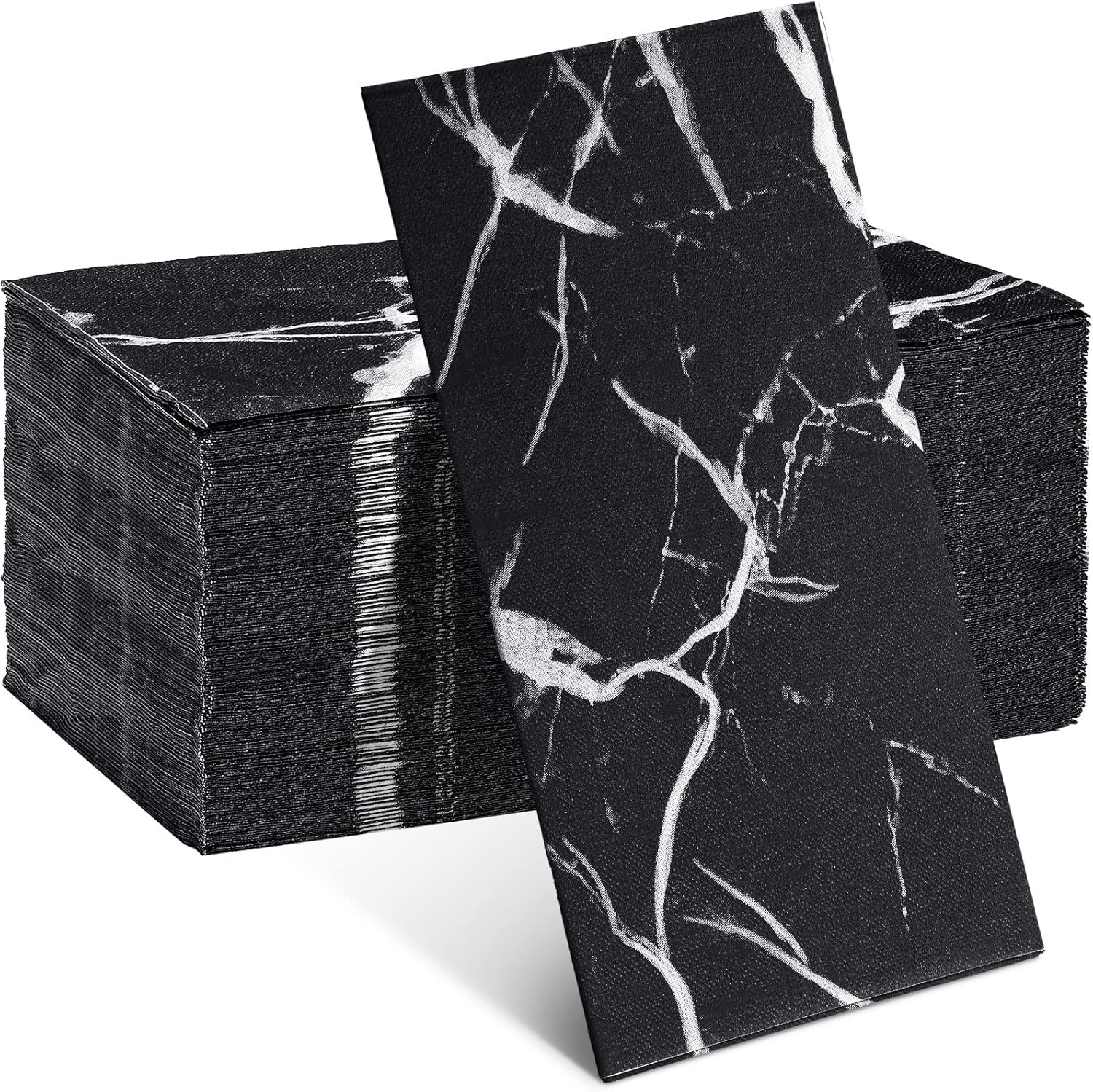50 Pcs Black Marble Guest Towel Disposable Bathroom Paper Napkins Decorative