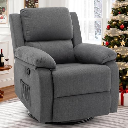 Recliner Chair, 360 Swivel Rocker Chair for Adults, Small Rocking Recliner for