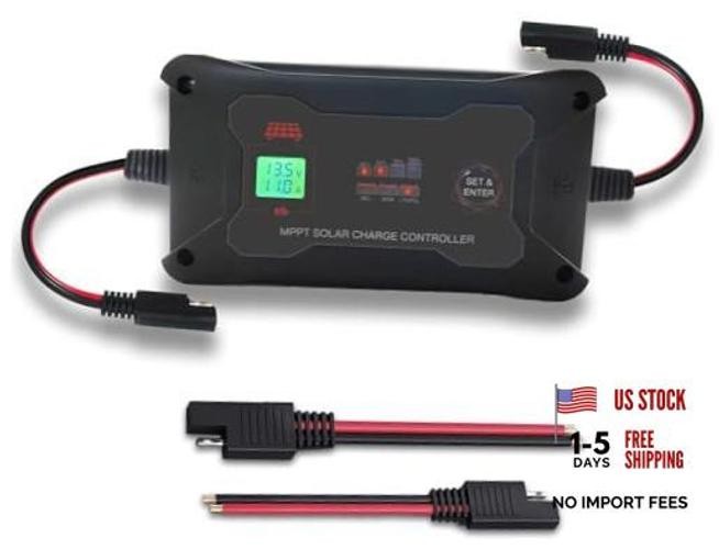 20A 12V/24V Portable MPPT Solar Charge Controller with Solar Connector, LCD