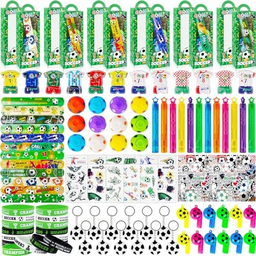 158Pcs for Kids Boys, 12 Guests Goodie Bag Fillers with Soccer Party Favors