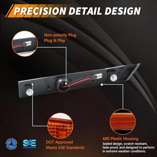 Front Side Marker Light Compatible with Toyo-ta MR-2 Amber Lens + Amber Light