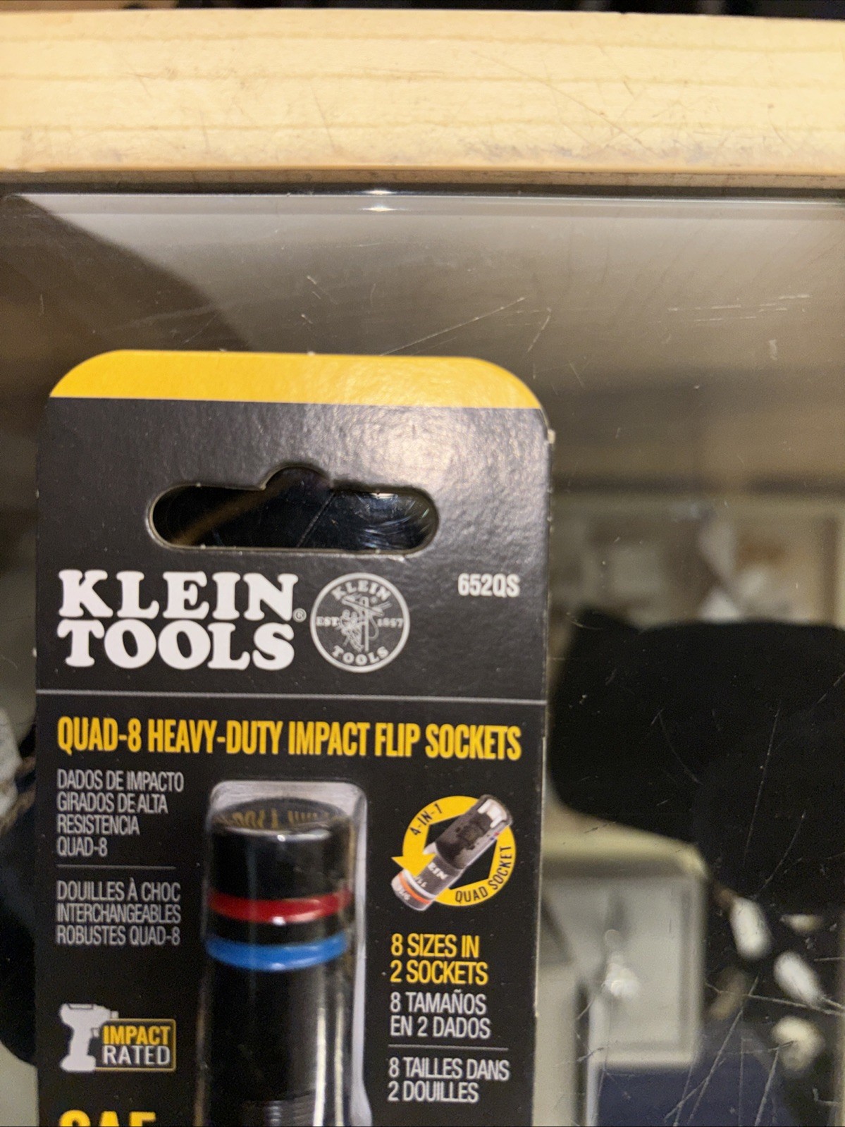 Klein Tools 652QS Quad-8 Deep-Well Heavy-Duty Impact Flip Sockets, SAE, 3 Pc.