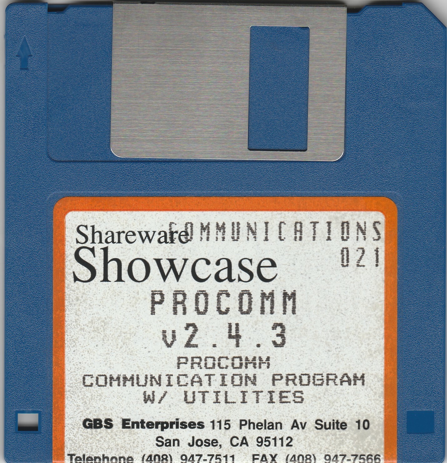 Shareware Showcase ProComm v2.4.3  by GBS Enterprises ~ 3.5 Software disk