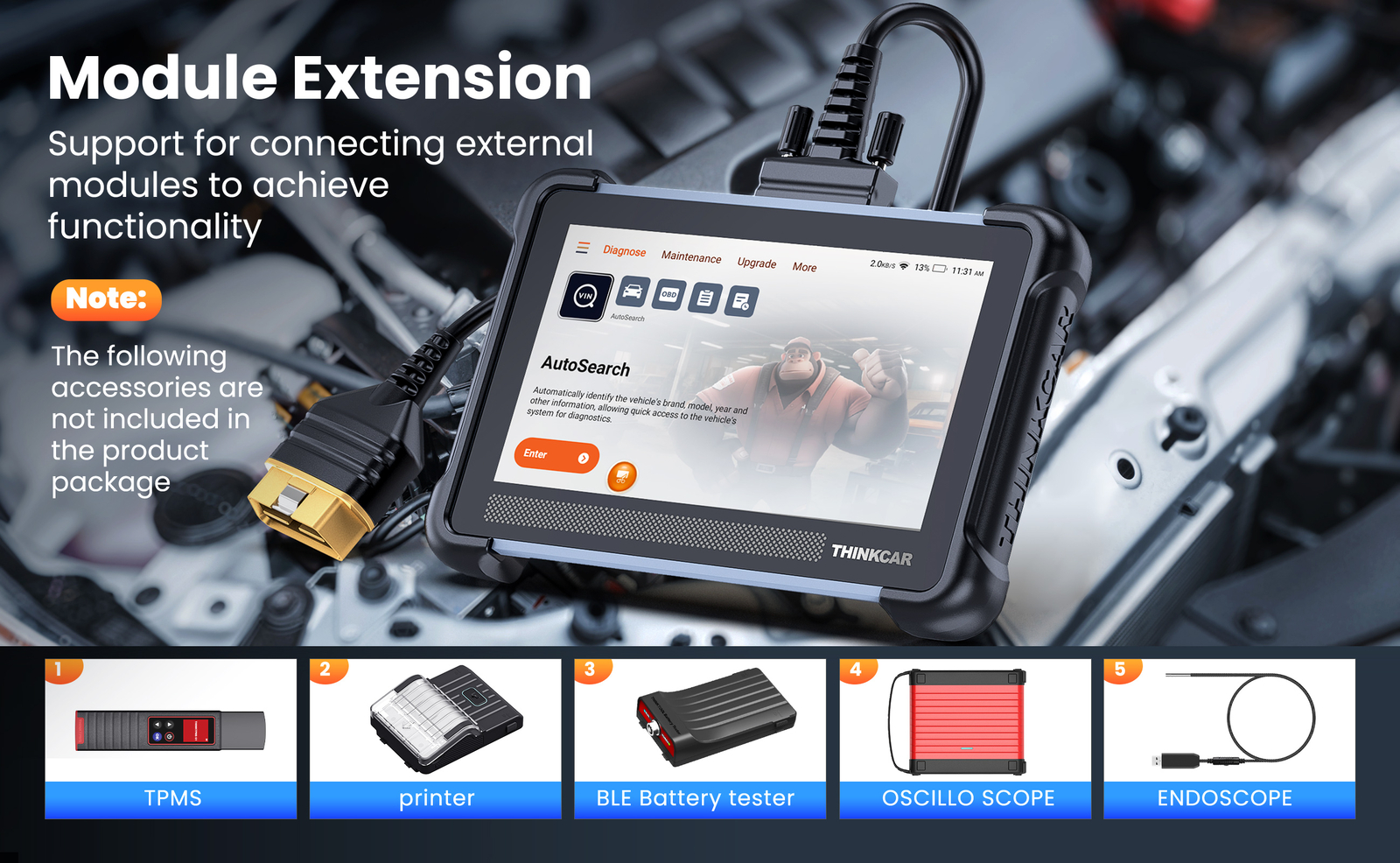 ThinkScan 672 OBD2 Full System Bidirectional Car Diagnostic Scanner Tool CANFD