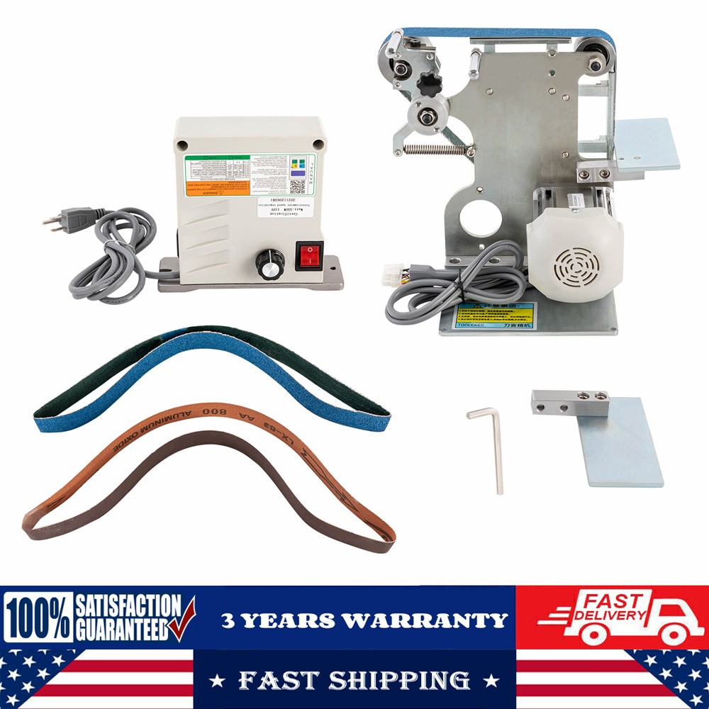 550W Belt Sander 1x30" Belt Horizontal Polishing Grinder W/ Motor 110V 6000rpm