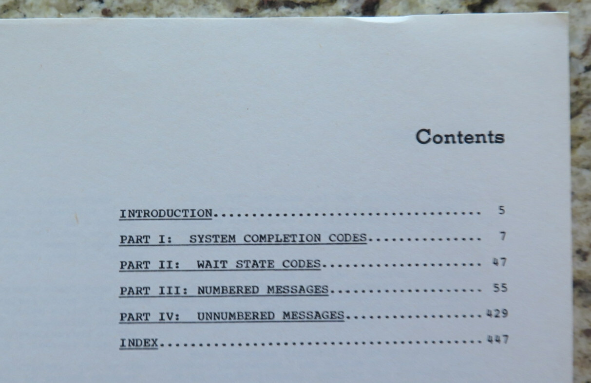 Vintage IBM System / 360 Operating System Messages and Codes Dated 1968
