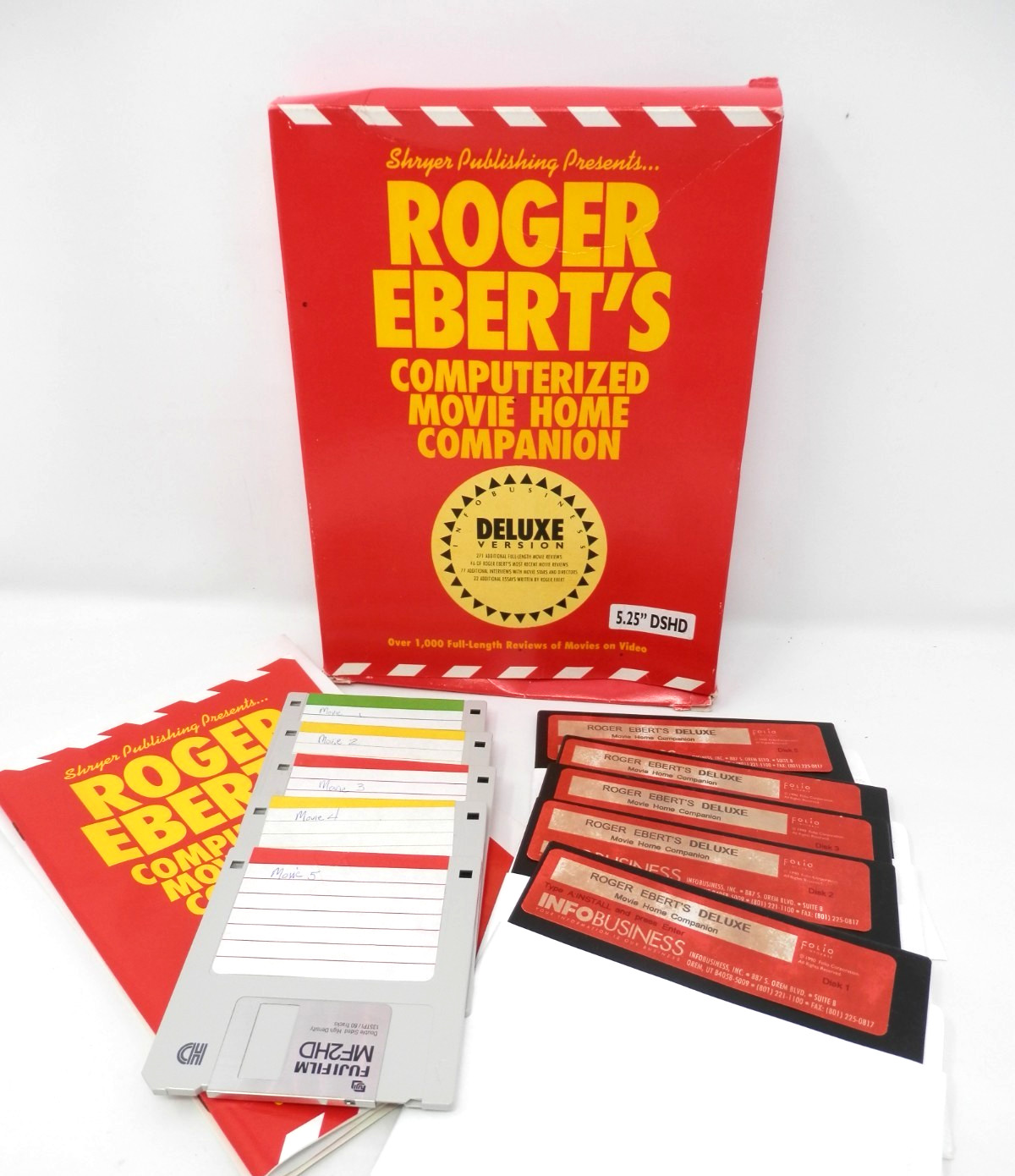 Roger Eberts Computerized Movie Home Companion Software Vintage 5.25" Floppy '90
