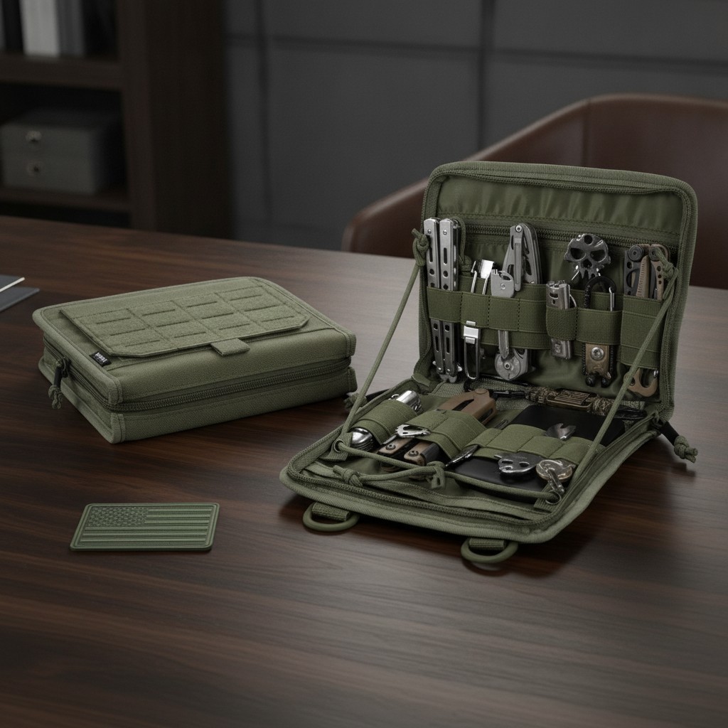 Tactical Folding Admin Pouch, Molle Tool Bag of Laser-Cut Design, Utility Organi