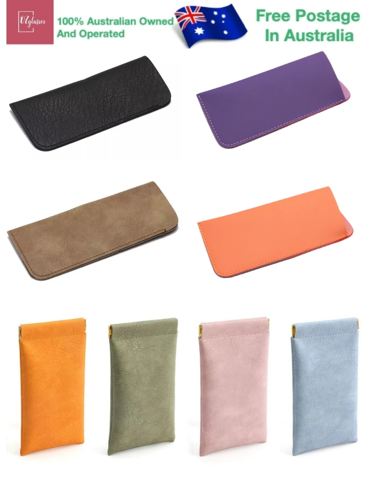 Large Reading Glasses  Carry Bag Pouch PU Leather Soft Case
