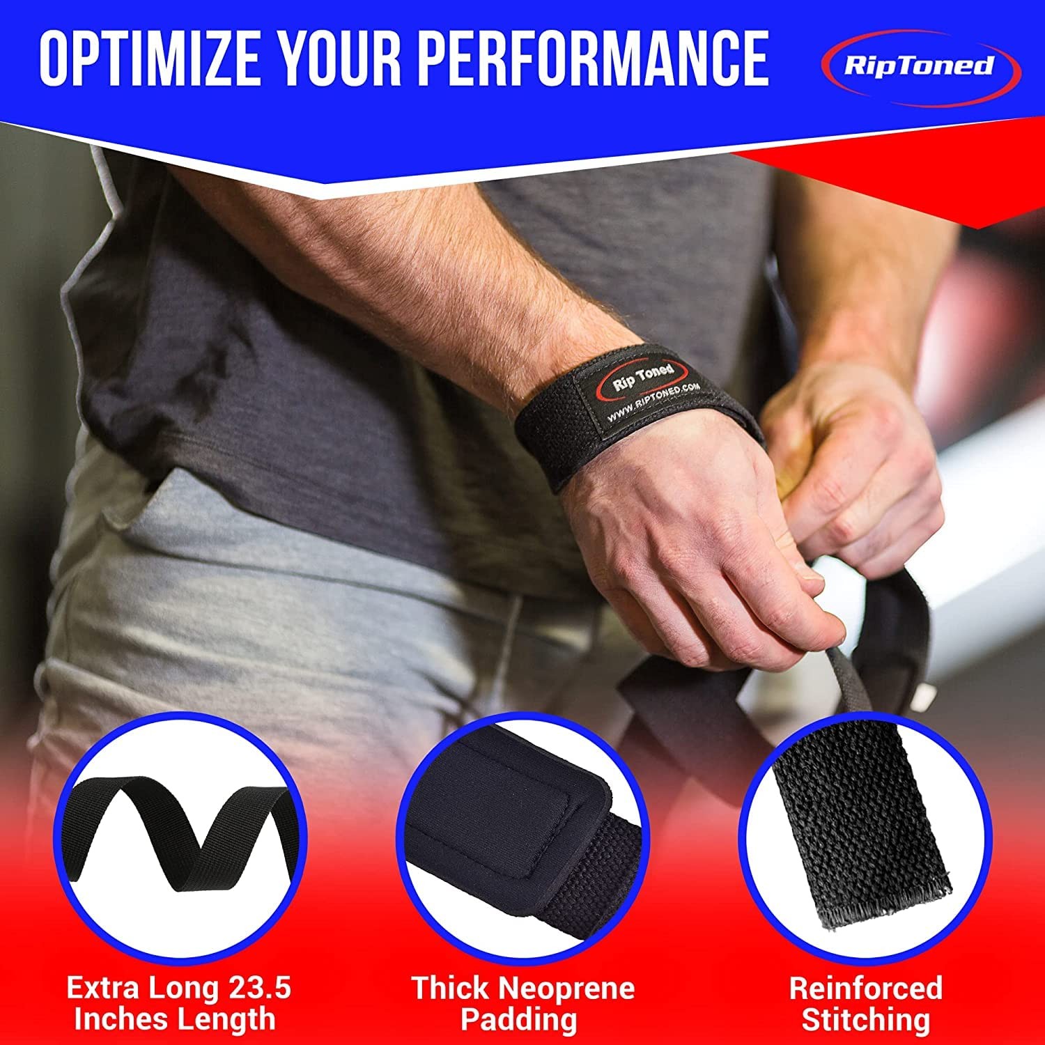 Performance Wrist Straps for Weightlifting – 23" Padded Lifting Straps for Me...