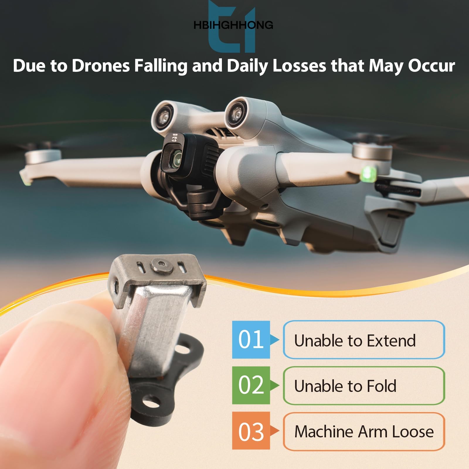 Front Arm Axis Replacement for DJI Mini 3 Pro/Mini 3 Hinges Arm...