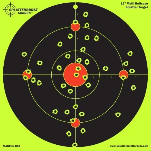 Splatterburst Targets - 12 inch Multi-Bullseye Splatter 25 Pack, yellow
