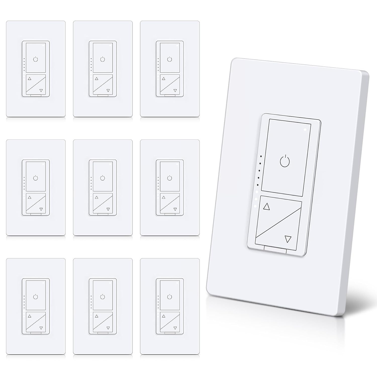 10 Pack Super Slim Digital Dimmer with Air Gap Power Cut off Switch, Single Pole