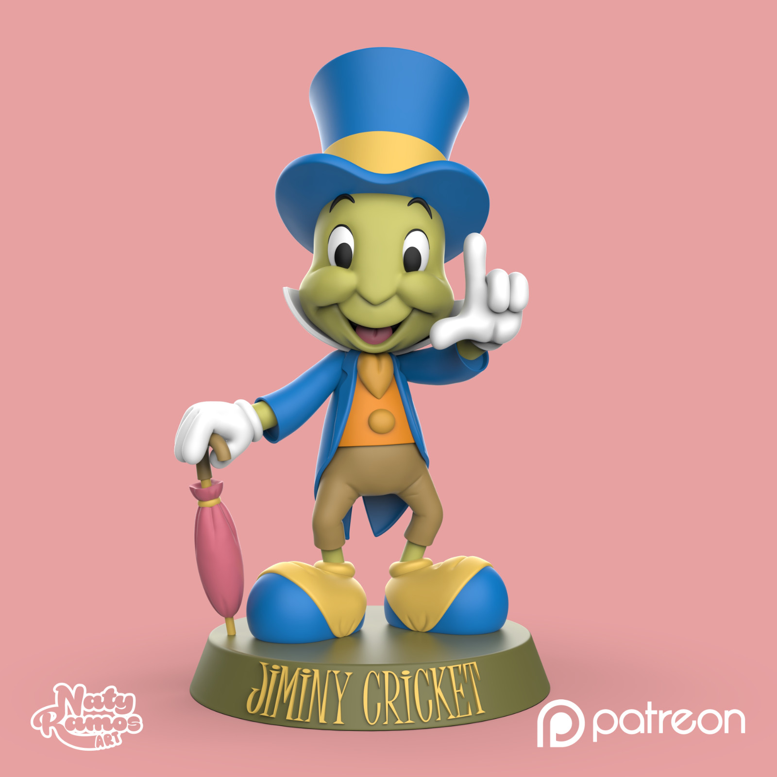 UNPAINTED Jiminy Cricket Pinocchio 3D Printed Model Kit NR