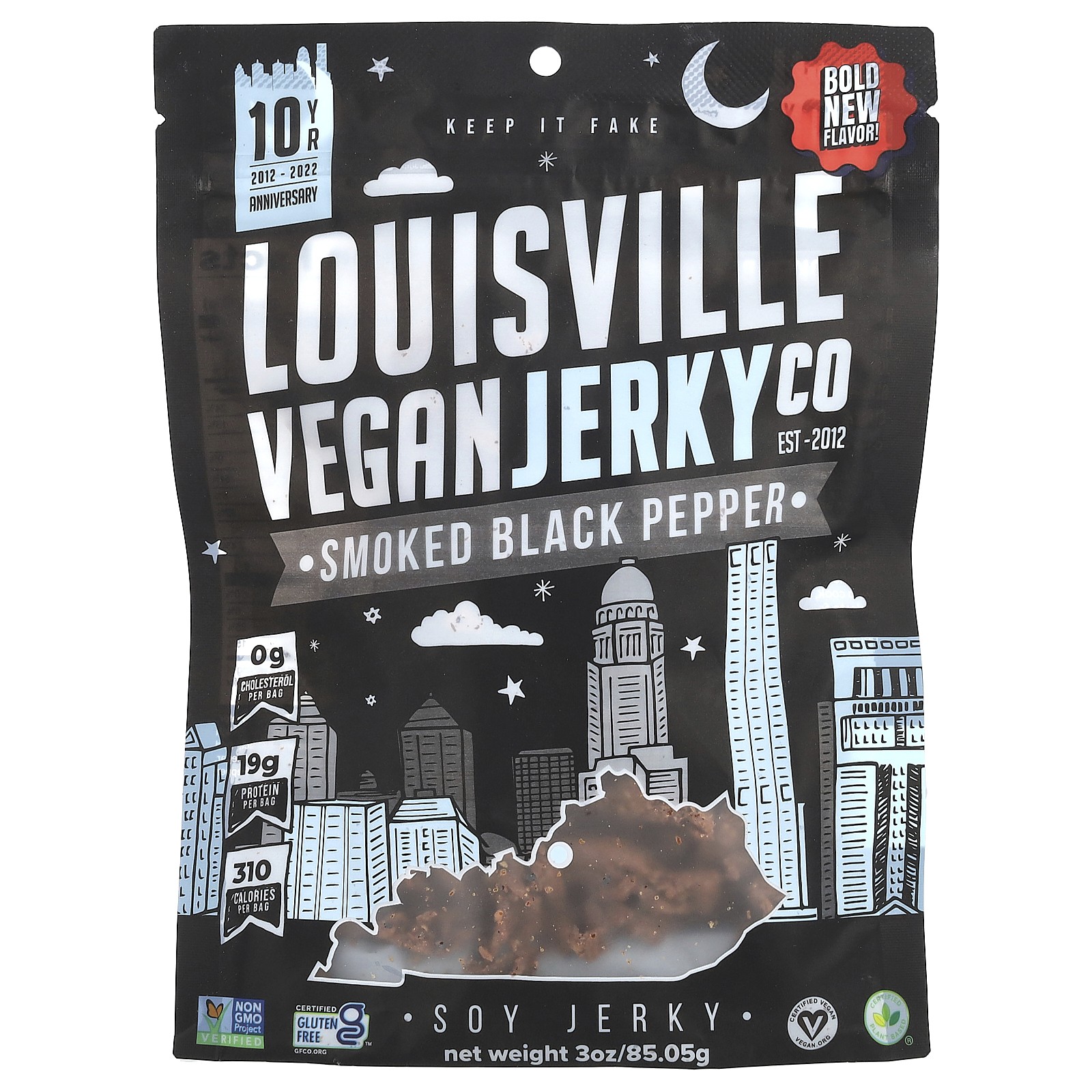 Soy Jerky, Smoked Black Pepper, 3 oz (85.05 g)