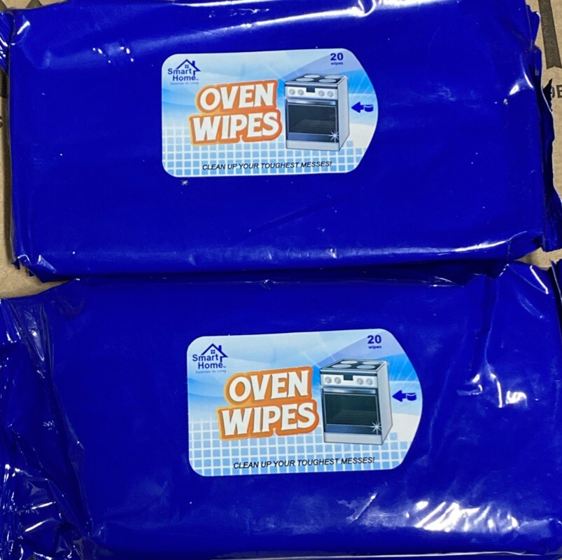 SmartHome Oven Wipes Kitchen Clean up 40 wipes (2 packs of 20) New - Work Great