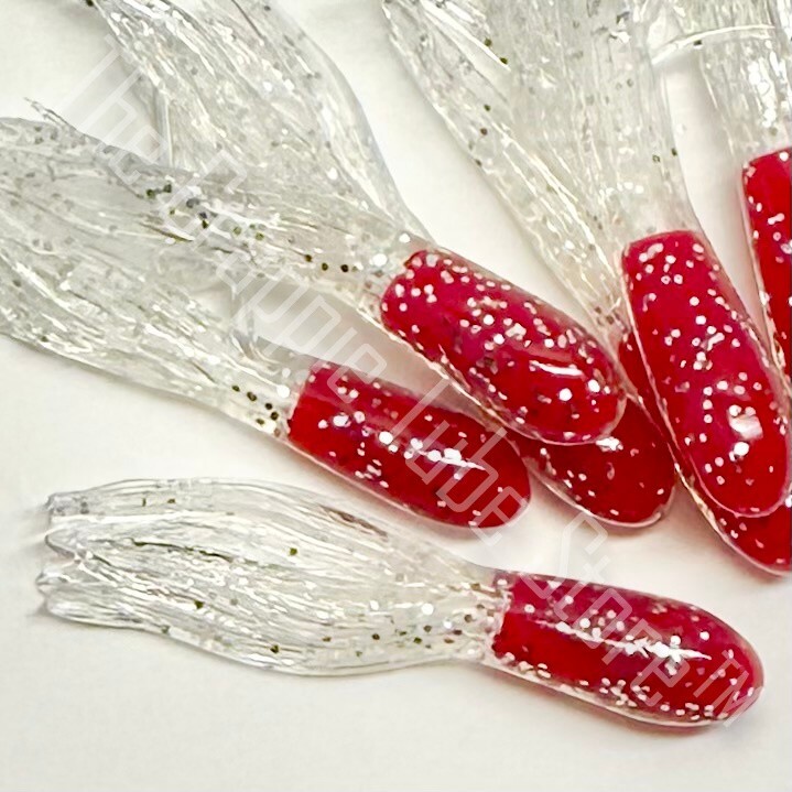 1.5" Core-Dipped™ Crappie Jig Tube 50 Pack   Red-Sparkle