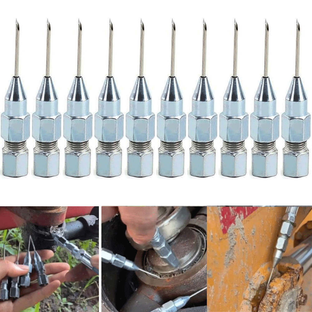 10Pack Grease Gun Needle Tip of The Mouth Removable Needle Nose Head Nozzle