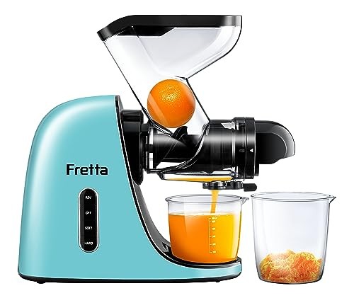 Masticating Slow Juicers,  Wide Feeding Chute Cold Press Juicer, BPA Light blue