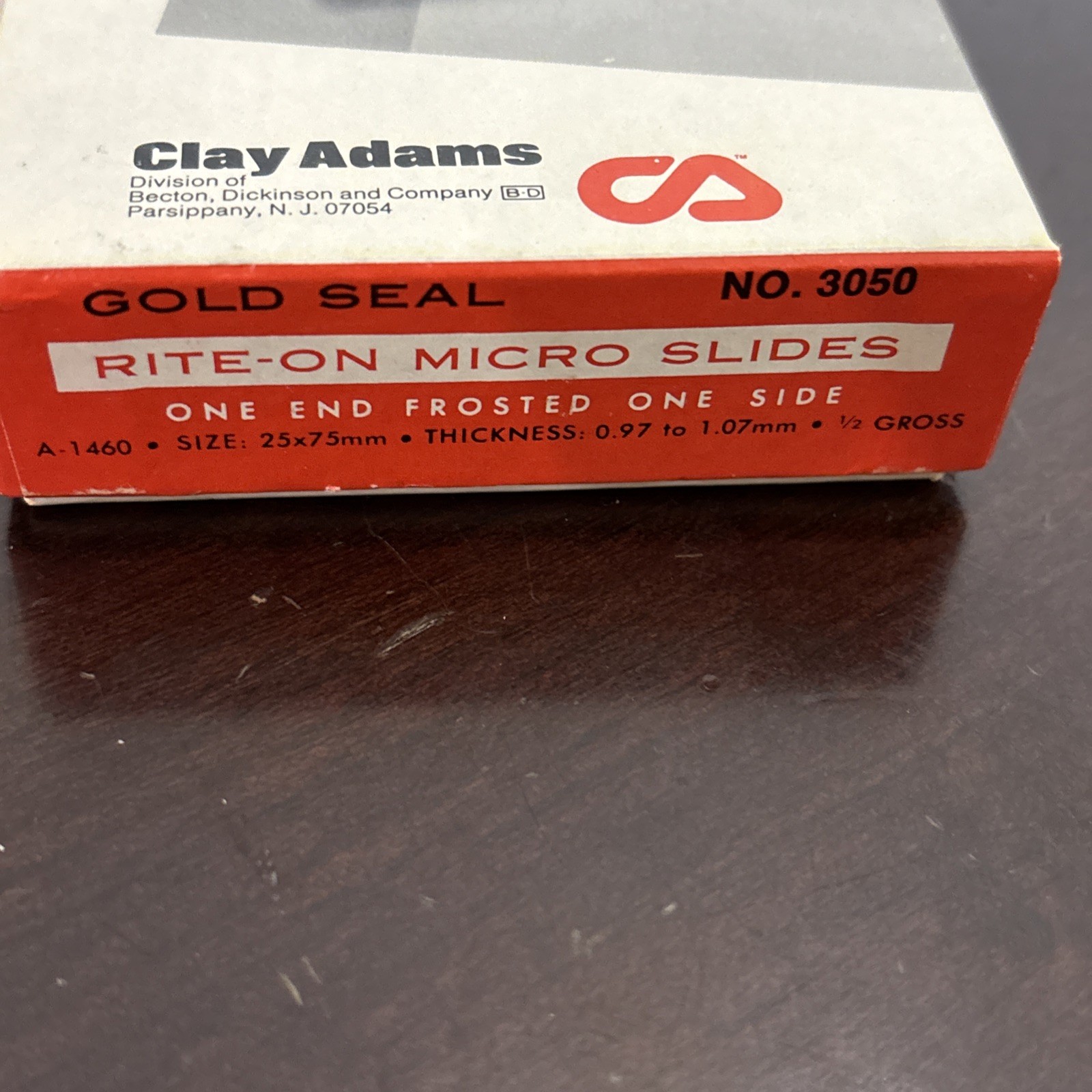 Clay Adams No. 3050 Pre-Cleaned Rite-On Micro Slides. NEW.