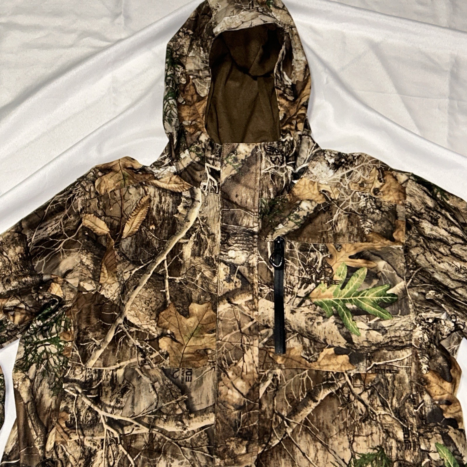 Real Tree Men’s Jacket Scent Factor Camo Size Medium Full Zip Pockets