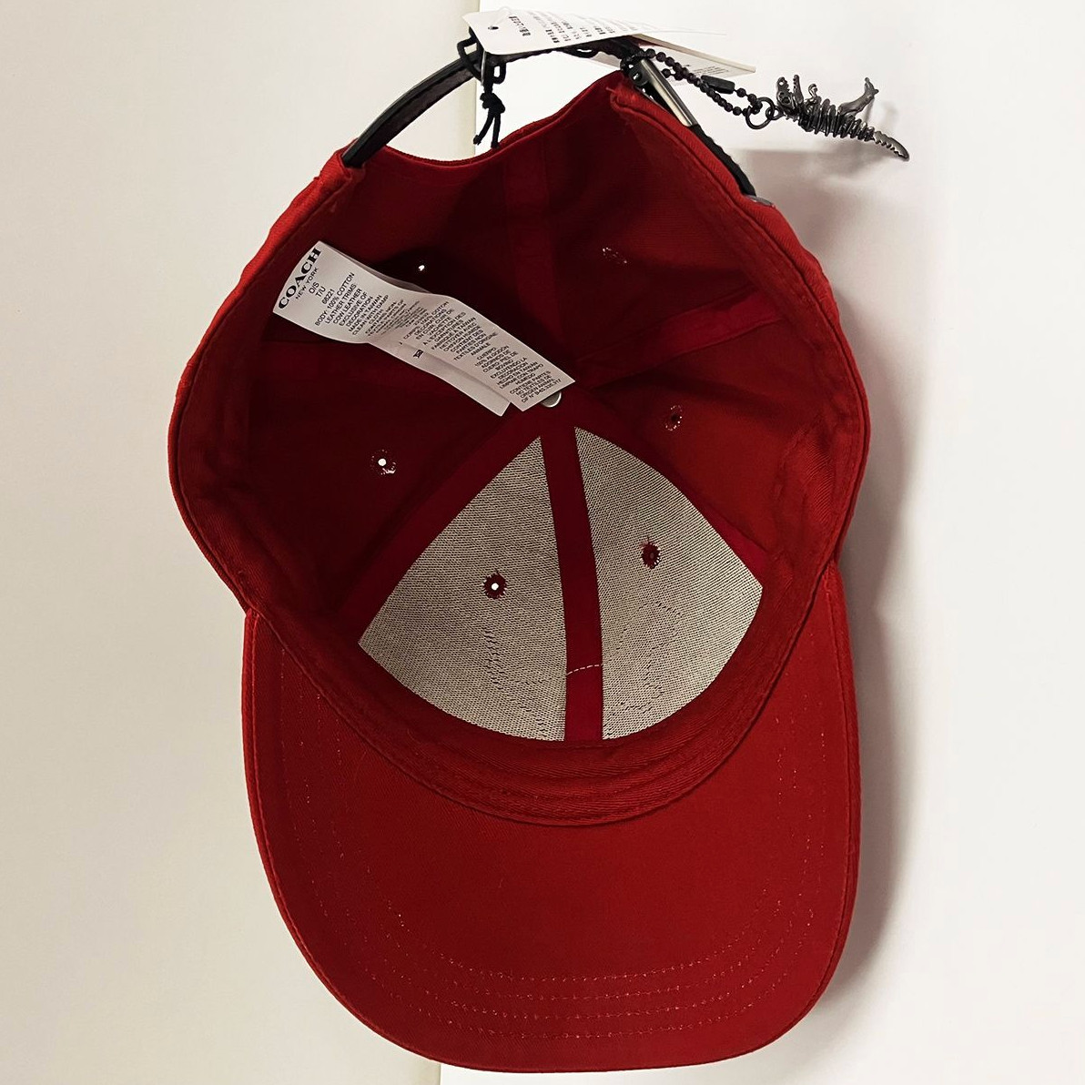COACH Rexy Dinosaur Red Cap Hat w/ Rexy Charm Cotton Leather Trim Unisex Japan