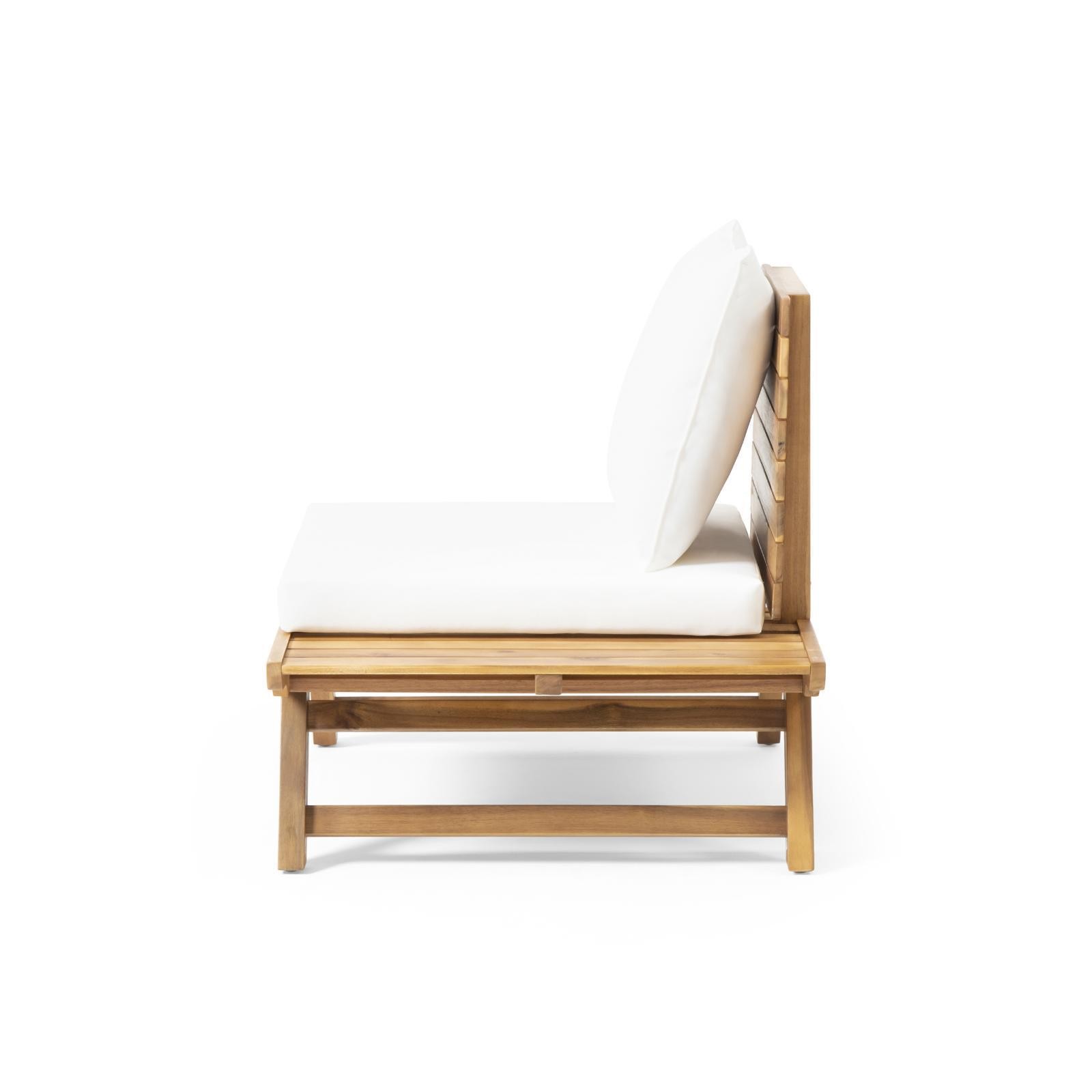 Acacia Wood Club Chair with Wide Seat Panels and Easy-to-Clean Weather-Resistant
