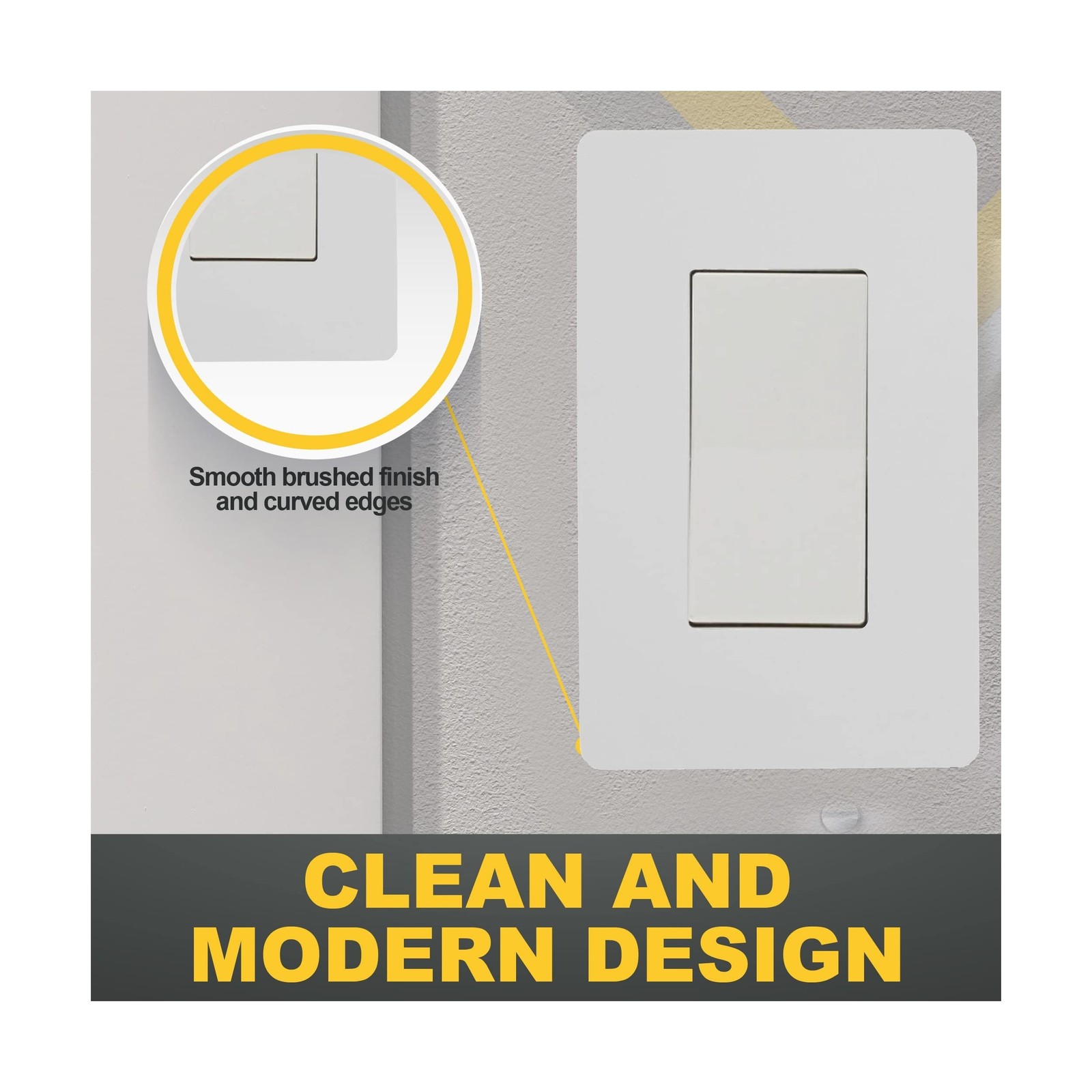 Faith White 1-Gang Screwless Wall Plate (1-pack) | Light Switch Plate or Wall...
