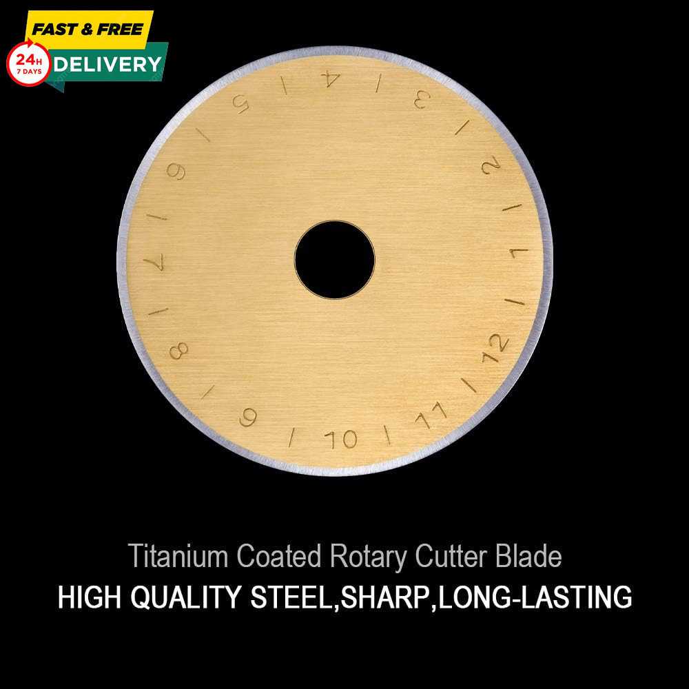 Titanium Coated 45Mm Rotary Cutter Blades 15 Pack Compatible with Olfa