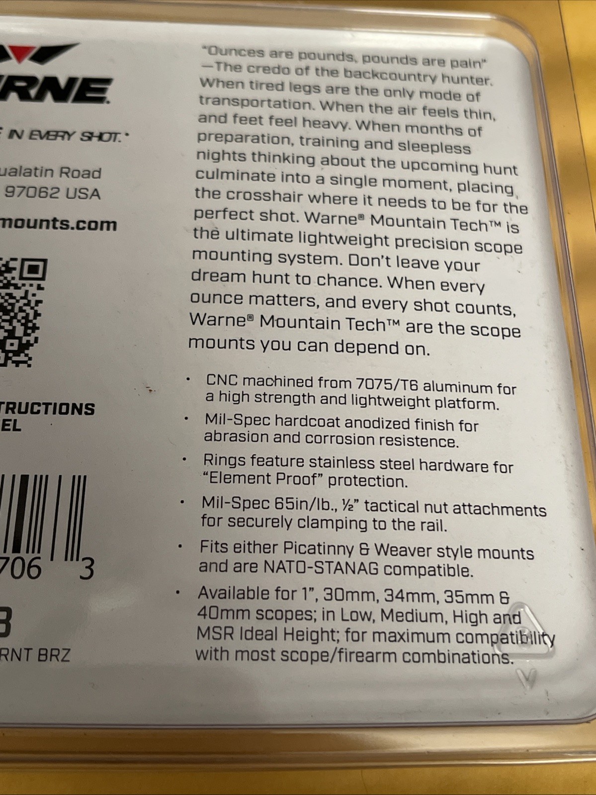 Warne 7201bb Bronze Medium Scope Rings! ( H2 )