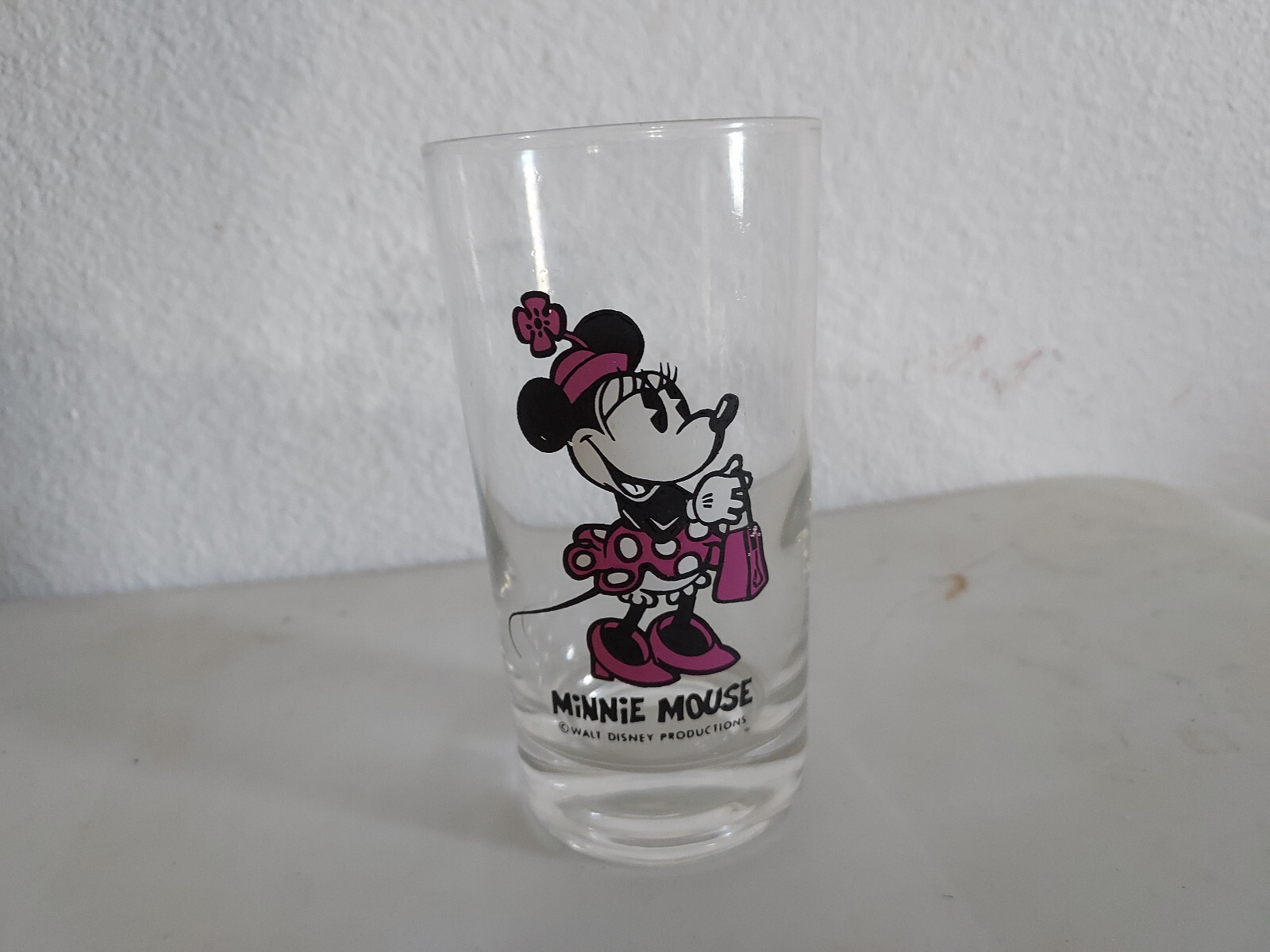 Minnie mouse purple polka-dot3 outfit 5 1/2" glass