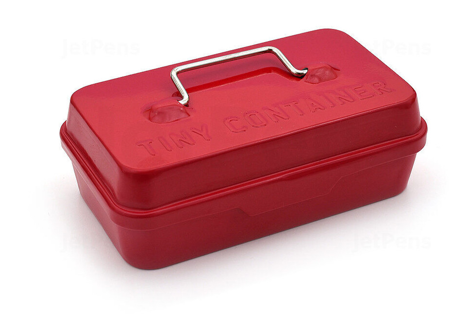 Hightide Tiny Container Metal Storage Box (4.3" x 2.5" x 1.4") - Red, New