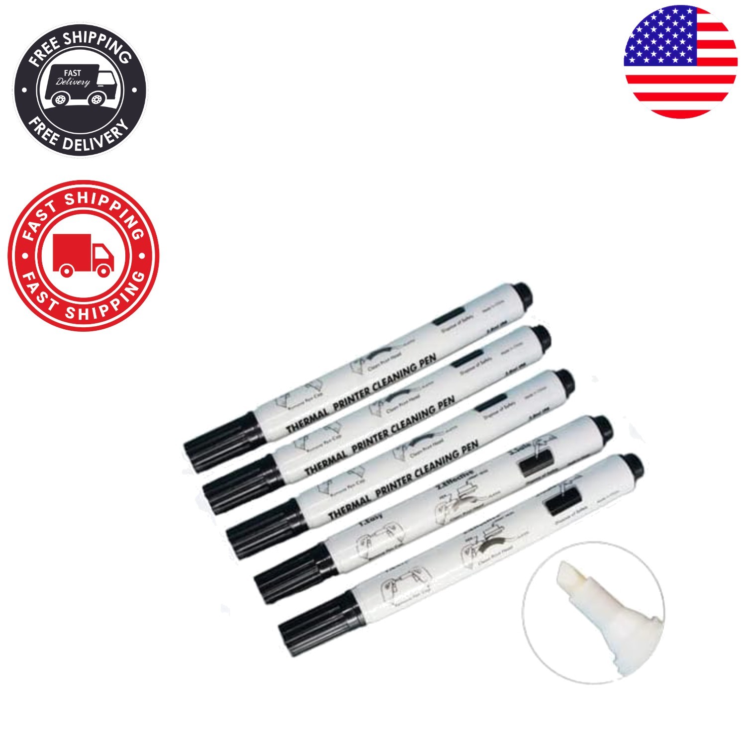 5-Piece Thermal Print Head Cleaning Pen Kit for Optimal Printing Performance