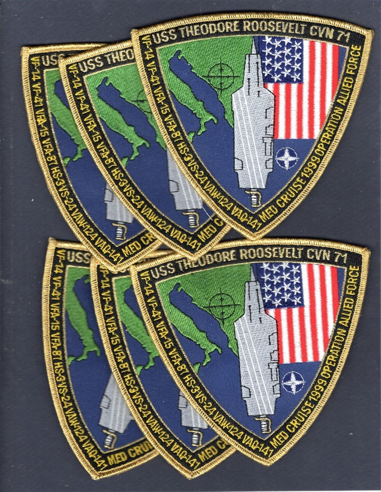 Dealer Lot CVN-71 USS ROOSEVELT MED 1999 US NAVY Squadron Cruise Patch Set of 6