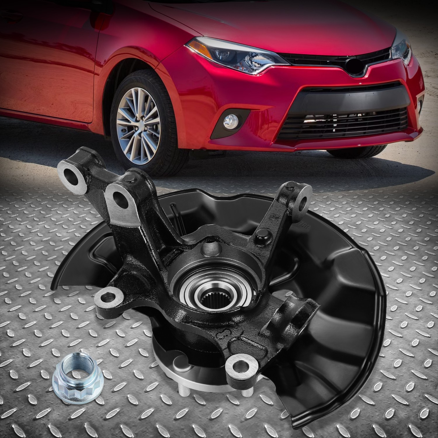 Front Right Steering Knuckle Wheel Hub Bearing Assembly for 14-17 Toyota Corolla