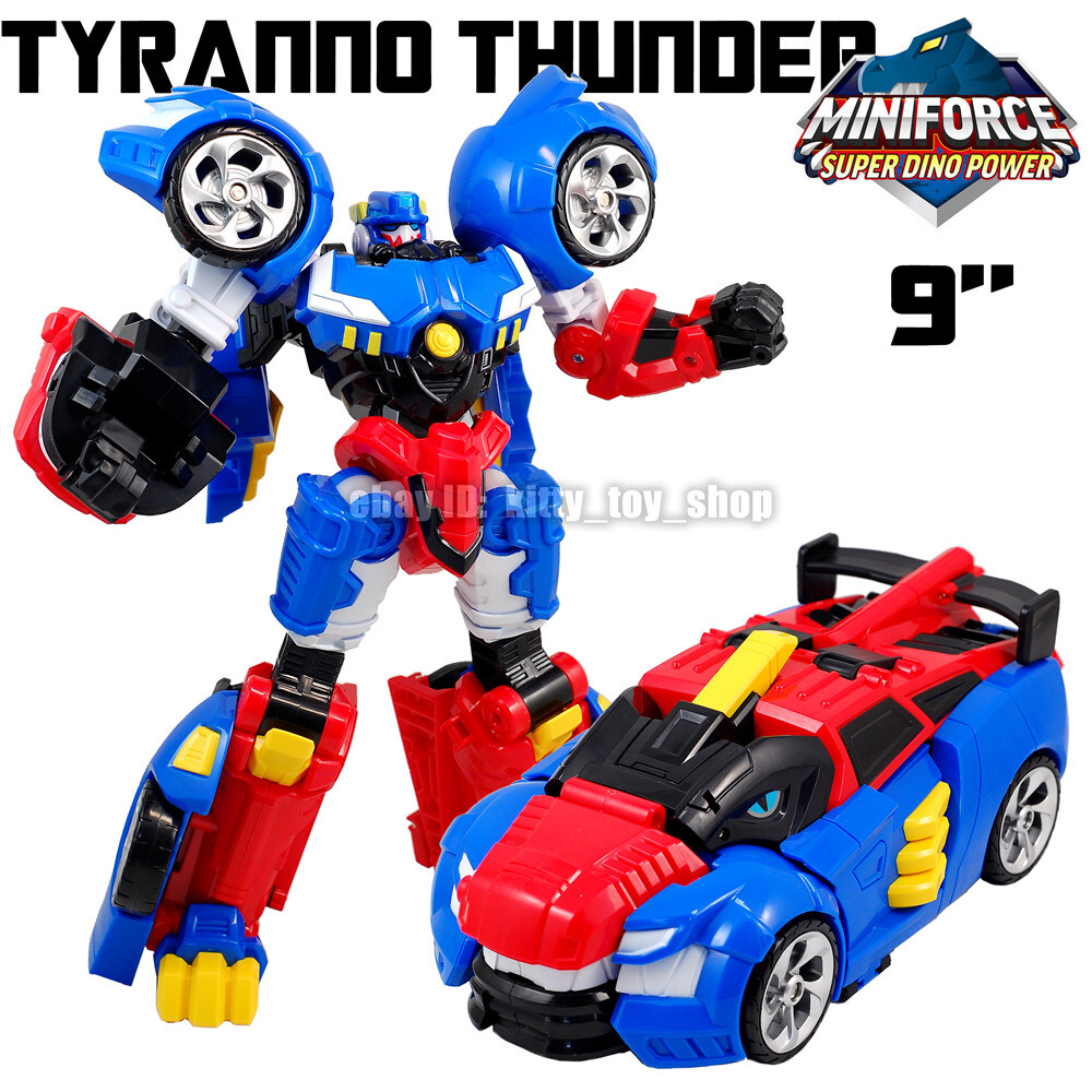 MiniForce Super Dino Power TYRANNO THUNDER Robot Car Bot Model Figure Kids Toy