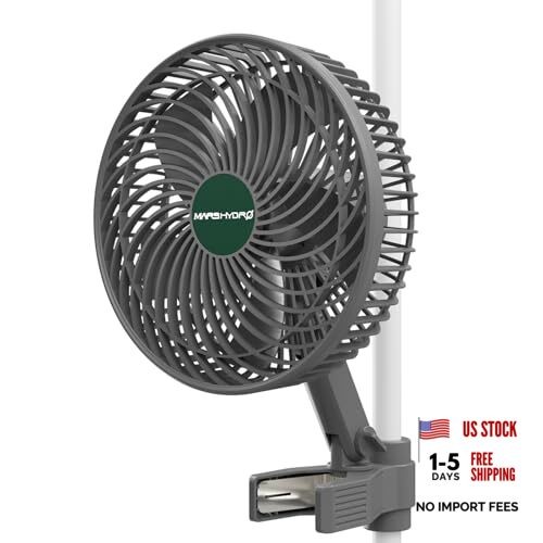 M6 Grow Tent Fan, 10 Speeds Powerful Oscillating Clip Fan with Low Noise 1PC