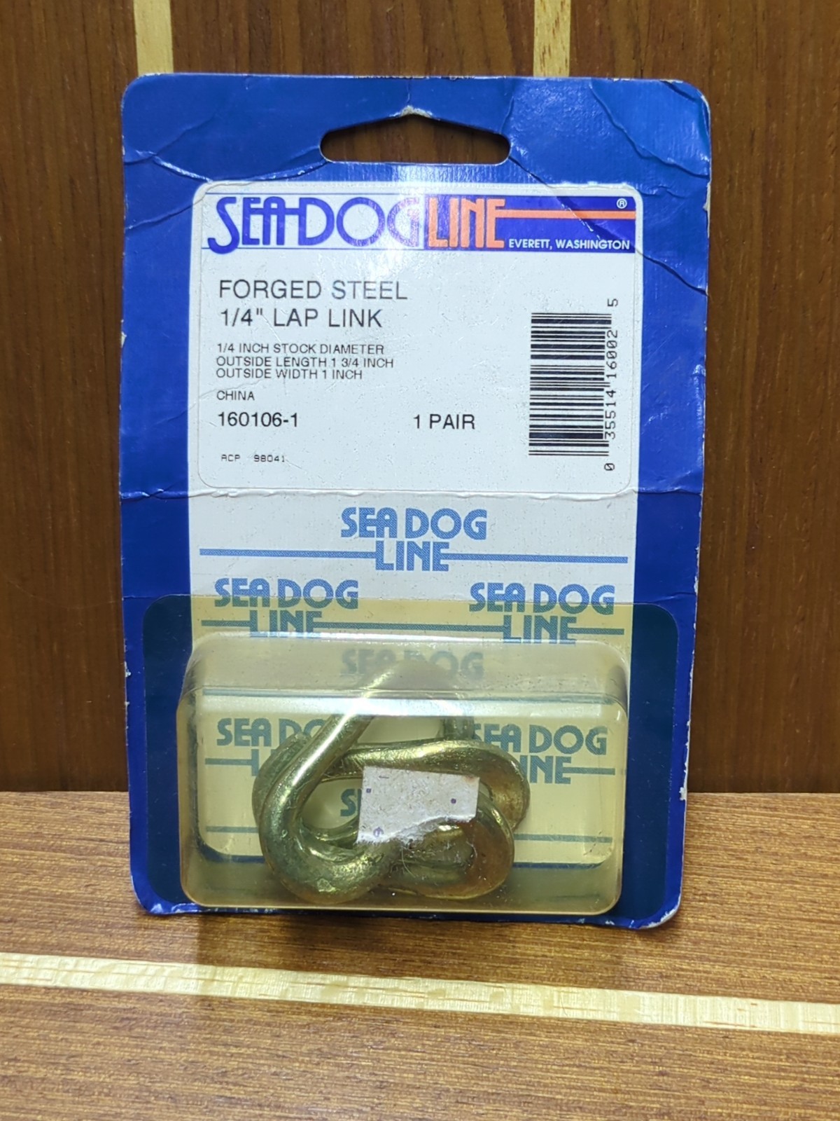 A1SD3 160106 Sea-Dog Line 1/4" Steel Electro-galvanized Lap Link Pack Of 2