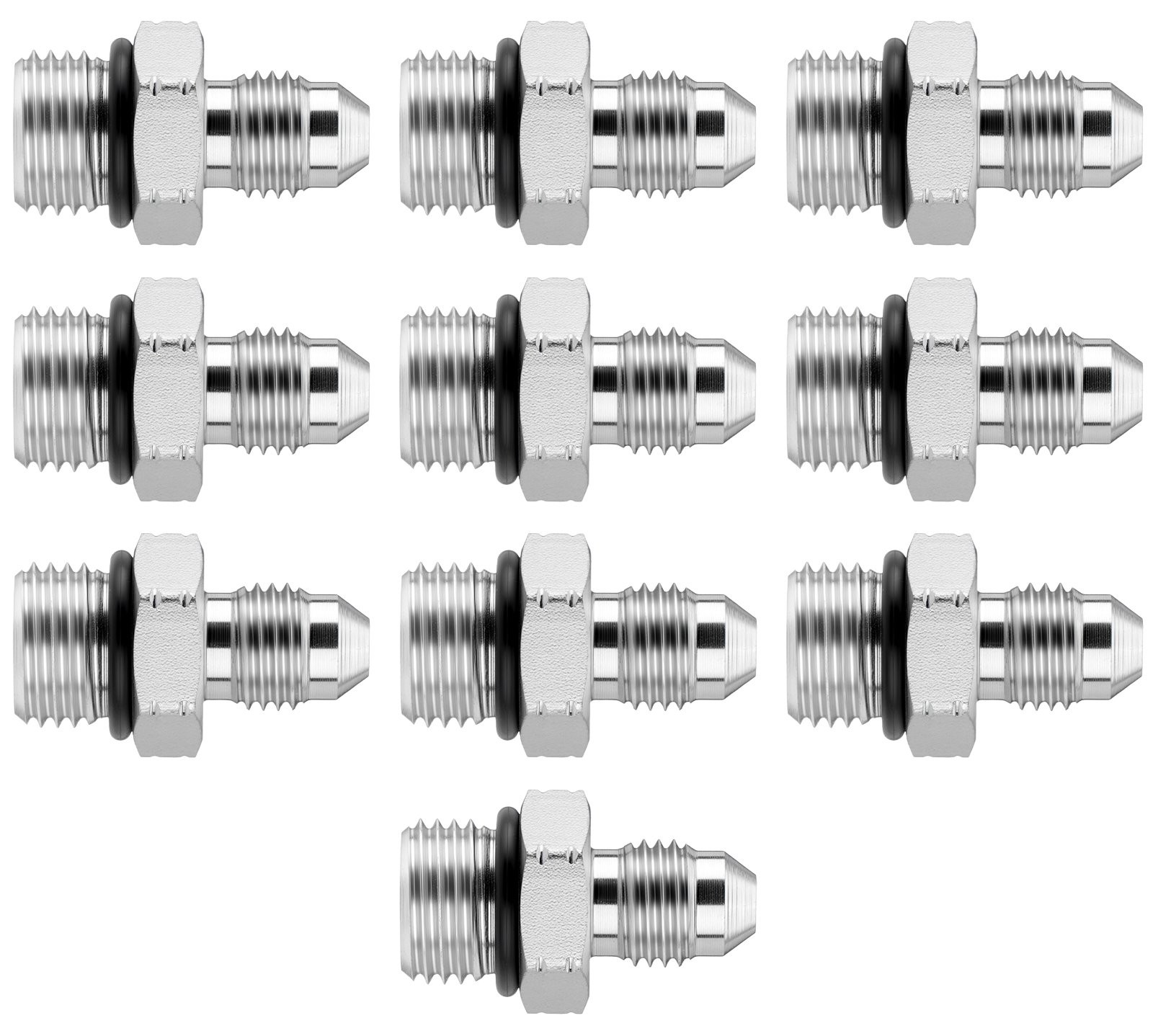 New 10Pack Hydraulic Hose Adapter Fittings: 1/4" JIC 37° Male x #6 SAE/ORB Male