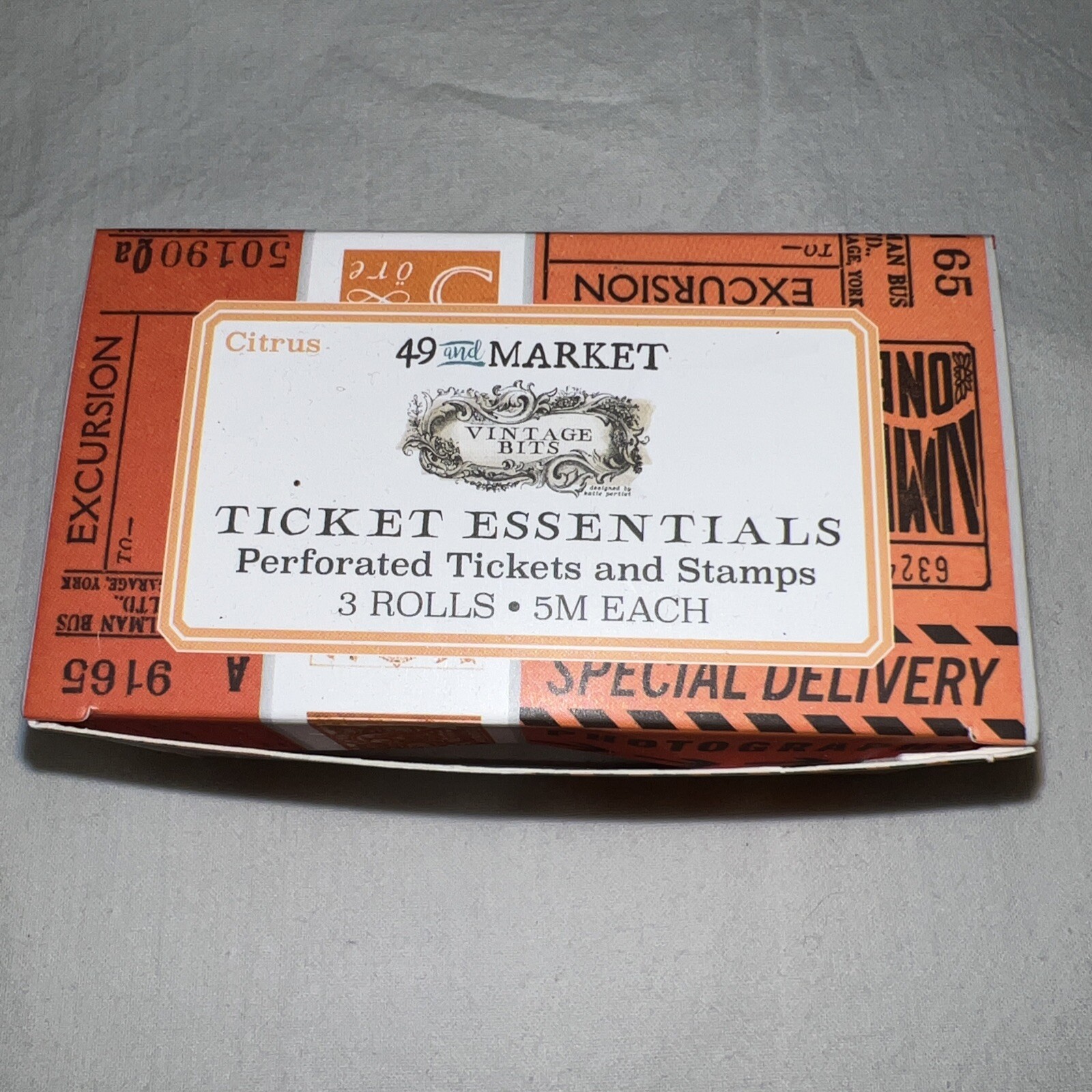 49 & Market NIP Citrus Ticket Essentials 3 Rolls Scrapbooking Card Making