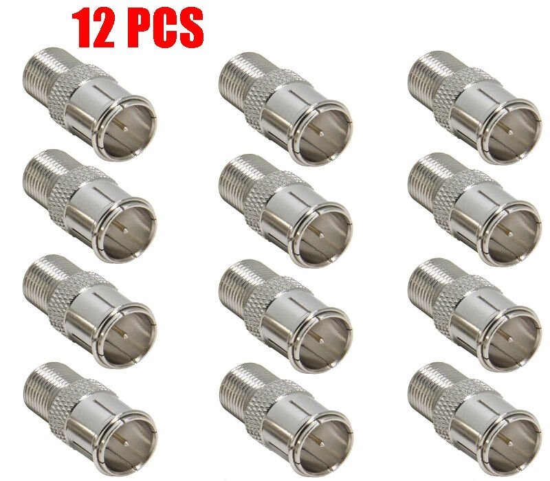 12x Pcs F-type Quick push-on Adapter Coax Coaxial Cable TV Sat Antenna Connector